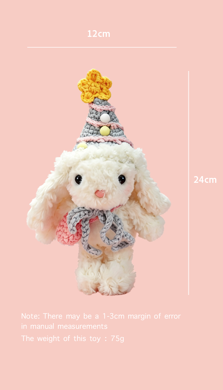 Bubblegum Bunny with a Blue Hat and a Pink Bag