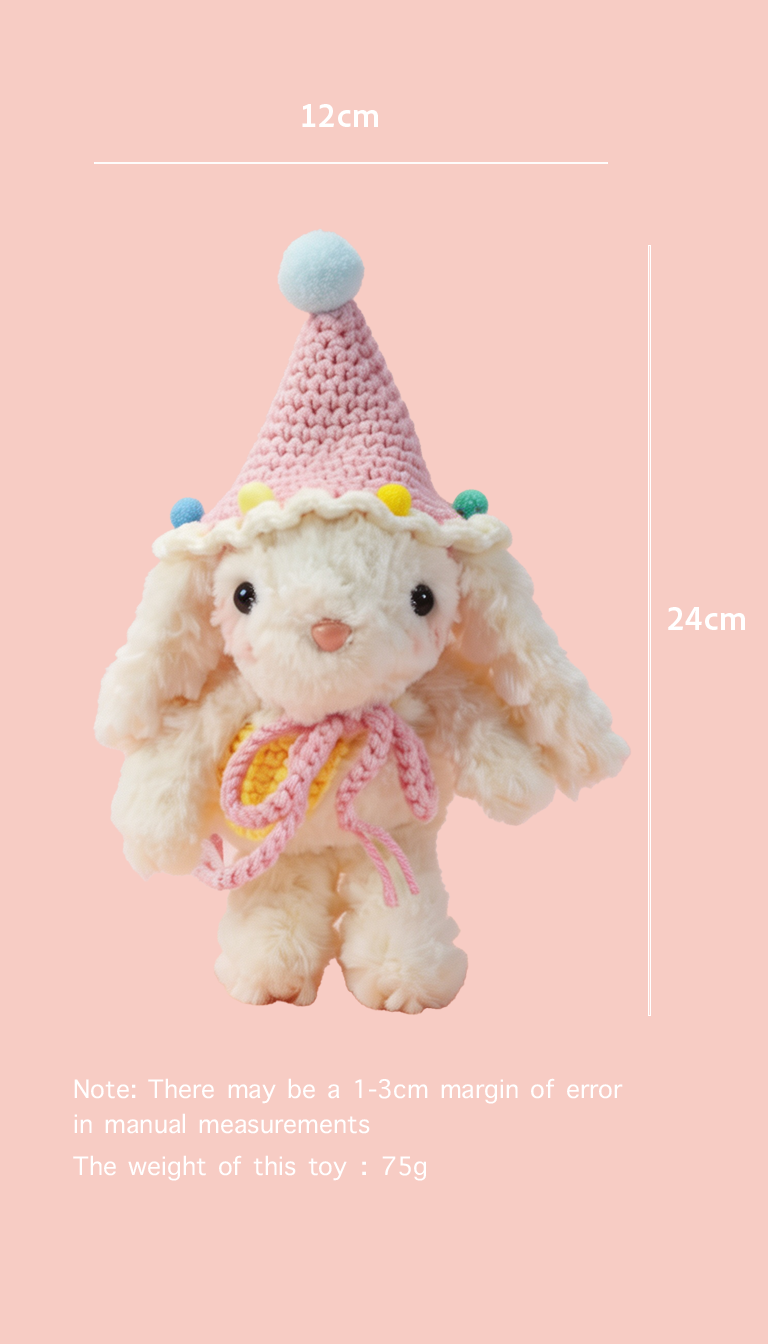 Bubblegum Bunny with a Pink Hat and a Yellow Bag